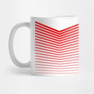 Graphic in red and grey. Mug